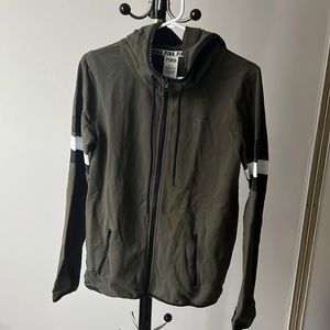 PINK Forest Green Zip up hoodie